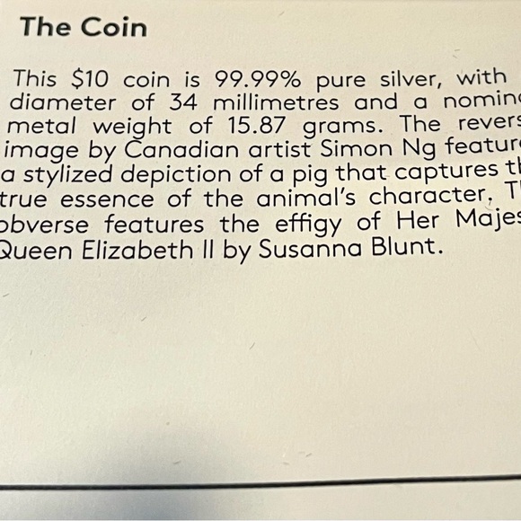 This coin is 99.99% pure silver, with a diameter of 34 millimetres. - Picture 5 of 6